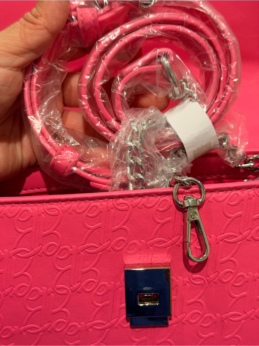 Barbie Hot Pink Embossed Mini Top-Handle Bag - Picture 16 of 17